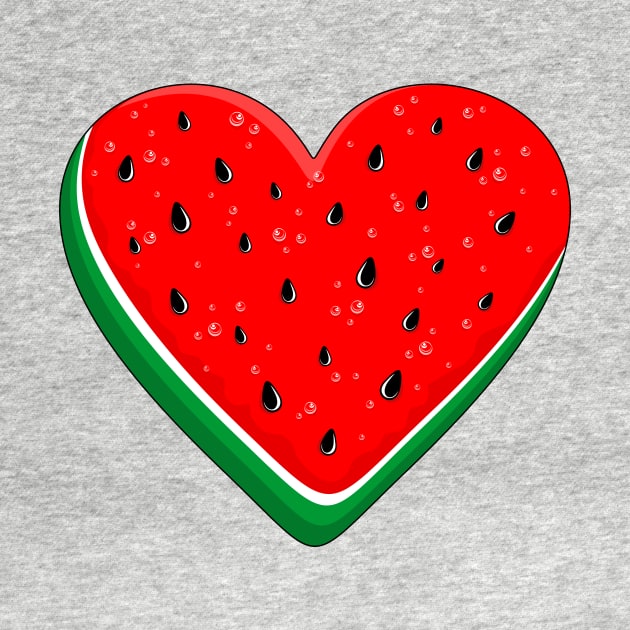 Watermelon Heart Valentine's Day Free Palestine by BluedarkArt